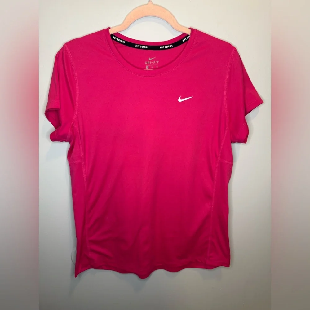 Nike Women's Pink Tempo Dri-FIT Short-Sleeve Running Shirt XL